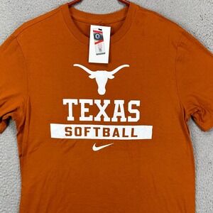 Texas Longhorns Softball T-Shirt Tee Men Medium Burnt Orange The Nike Tee NEW